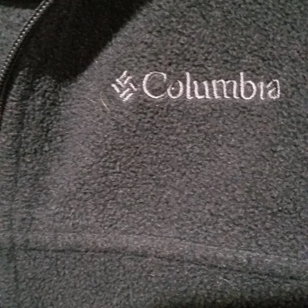 COLUMBIA Unisex Youth 10/12 Black Full Zip Long Sleeve Fleece Jacket